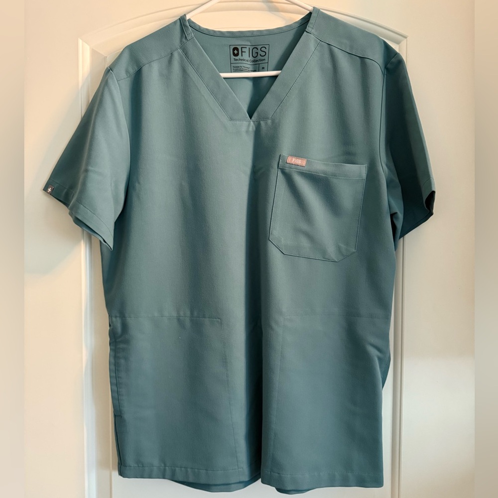 Figs Blue Short Sleeve Tees